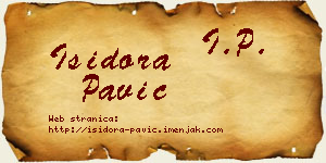 Isidora Pavić vizit kartica